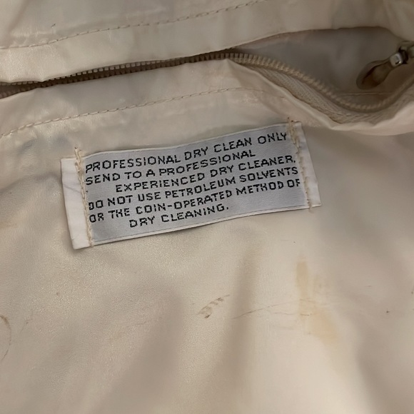 Vintage 80s 1st Down Sz 14 Burgundy & Navy Puff Sleeve 100% Goose Down Ski Coat - Picture 5 of 13